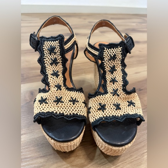 Clergerie Dara Raffia Platform Wedge Sandals - Picture 3 of 9